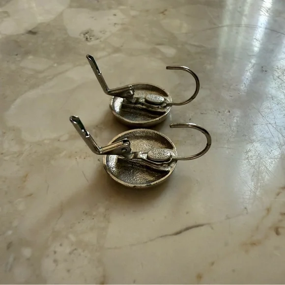 CHANEL Used CC Logos Pierced Earrings Silver 98A Vintage Authentic - Picture 7 of 7
